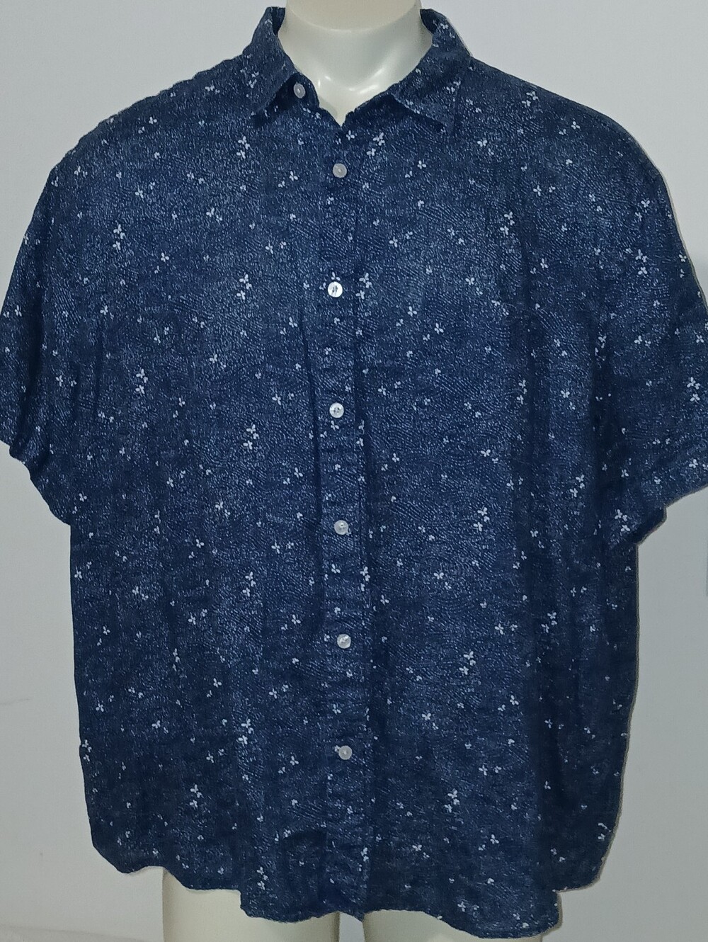 UNTUCKit Mens Relaxed Fit 100% Linen Butterfly Print Short Sleeve Shirt 3XL